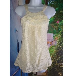 Ella Moss - Cream Crochet Lace Halter Top